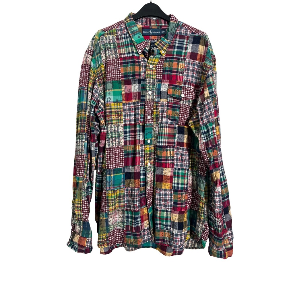 RALPH LAUREN Patchwork Madras Multicolor‎ Button Down Shirt - Picture 2 of 8